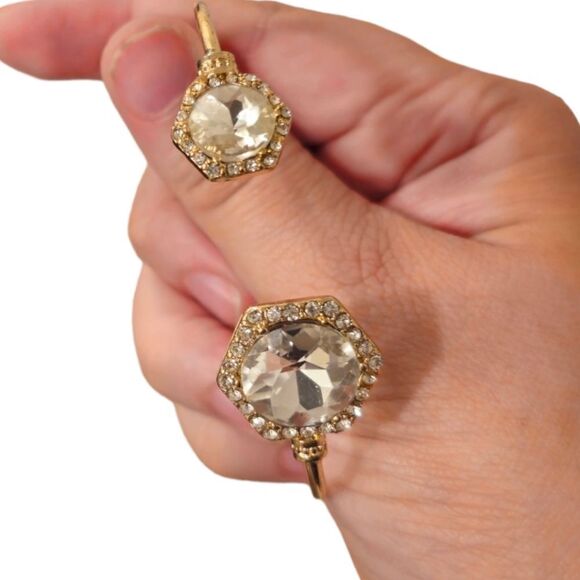 Sparkling Crystal Open Top Cuff Bangle - Picture 6 of 15